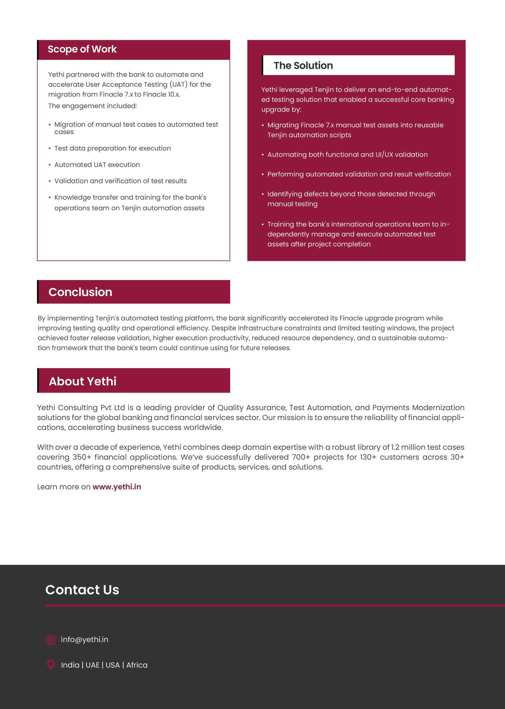 Finacle Upgrade Testing for a $5.6B Indian Bank - page 2