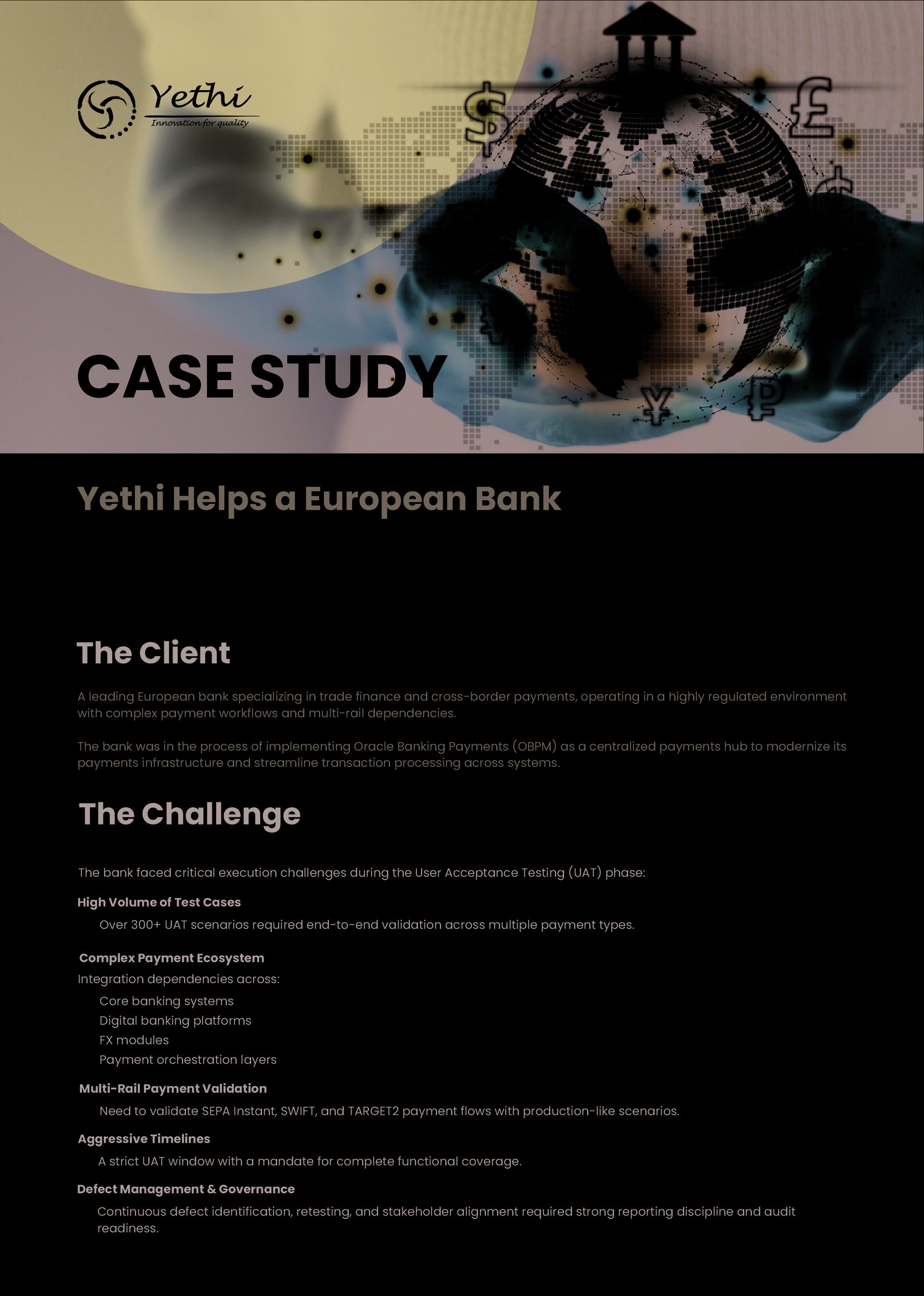A Leading European Bank Accelerates Oracle OBPM UAT and Achieve 100% Payments Validation - page 1