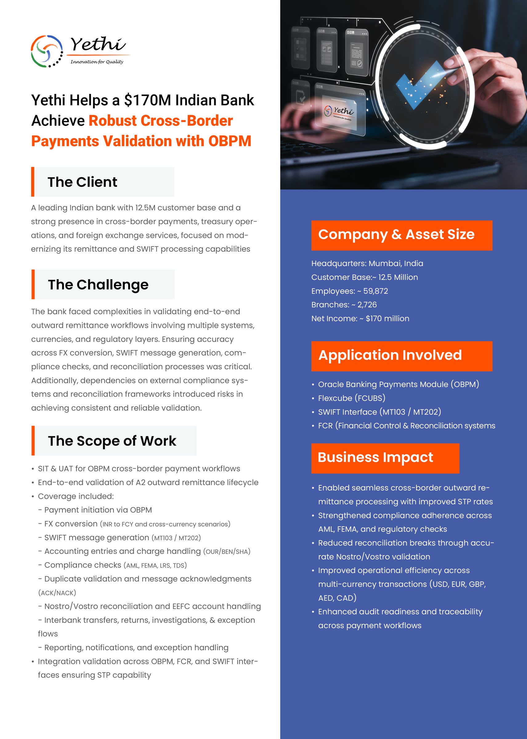 A $170M Indian Bank Achieve Robust Cross-Border Payments Validation with OBPM - page 1