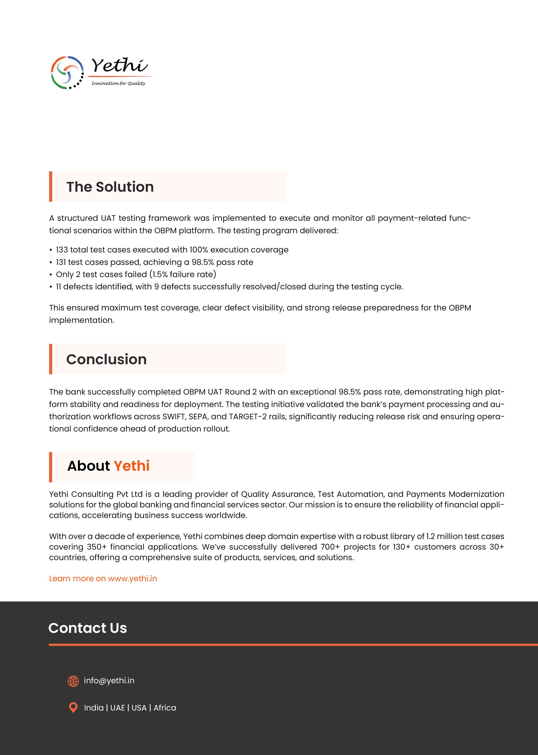 A Leading European Bank Ensures Payment Readiness Through Comprehensive OBPM Functional Testing - page 2