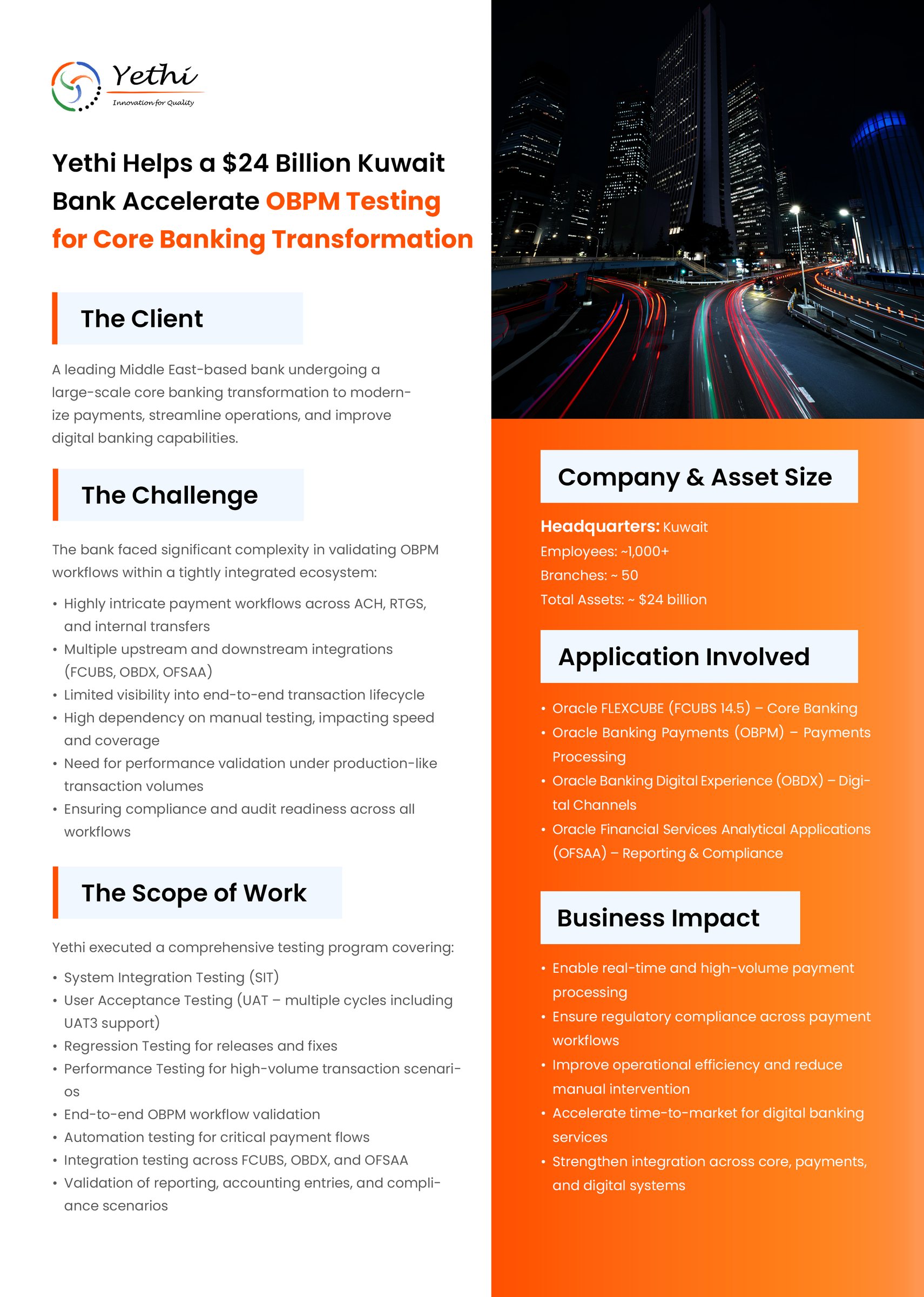 A $24 Billion Kuwait Bank Accelerates OBPM Testing for Core Banking Transformation - page 1