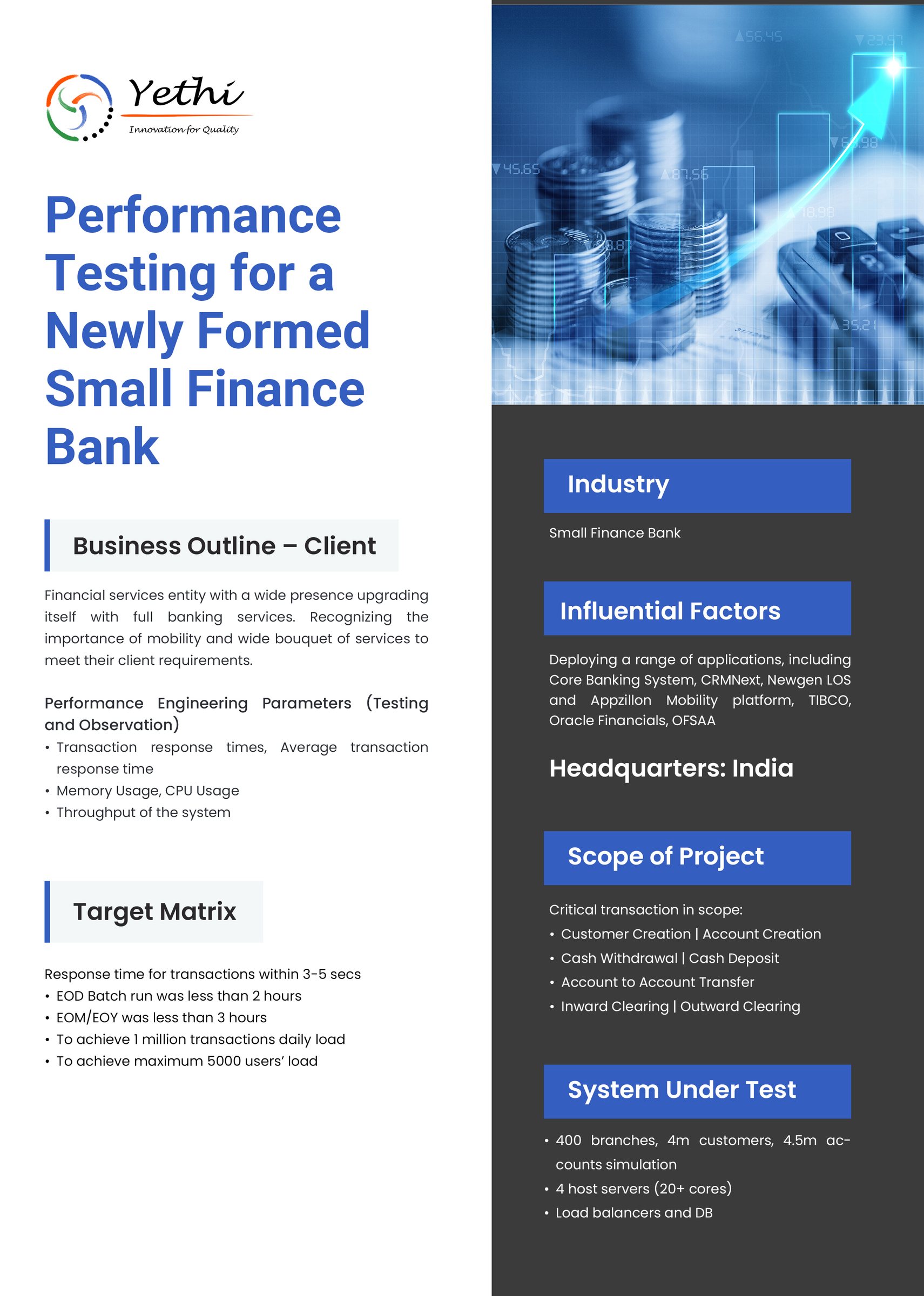 Performance Testing for a Newly Formed Small Finance Bank - page 1