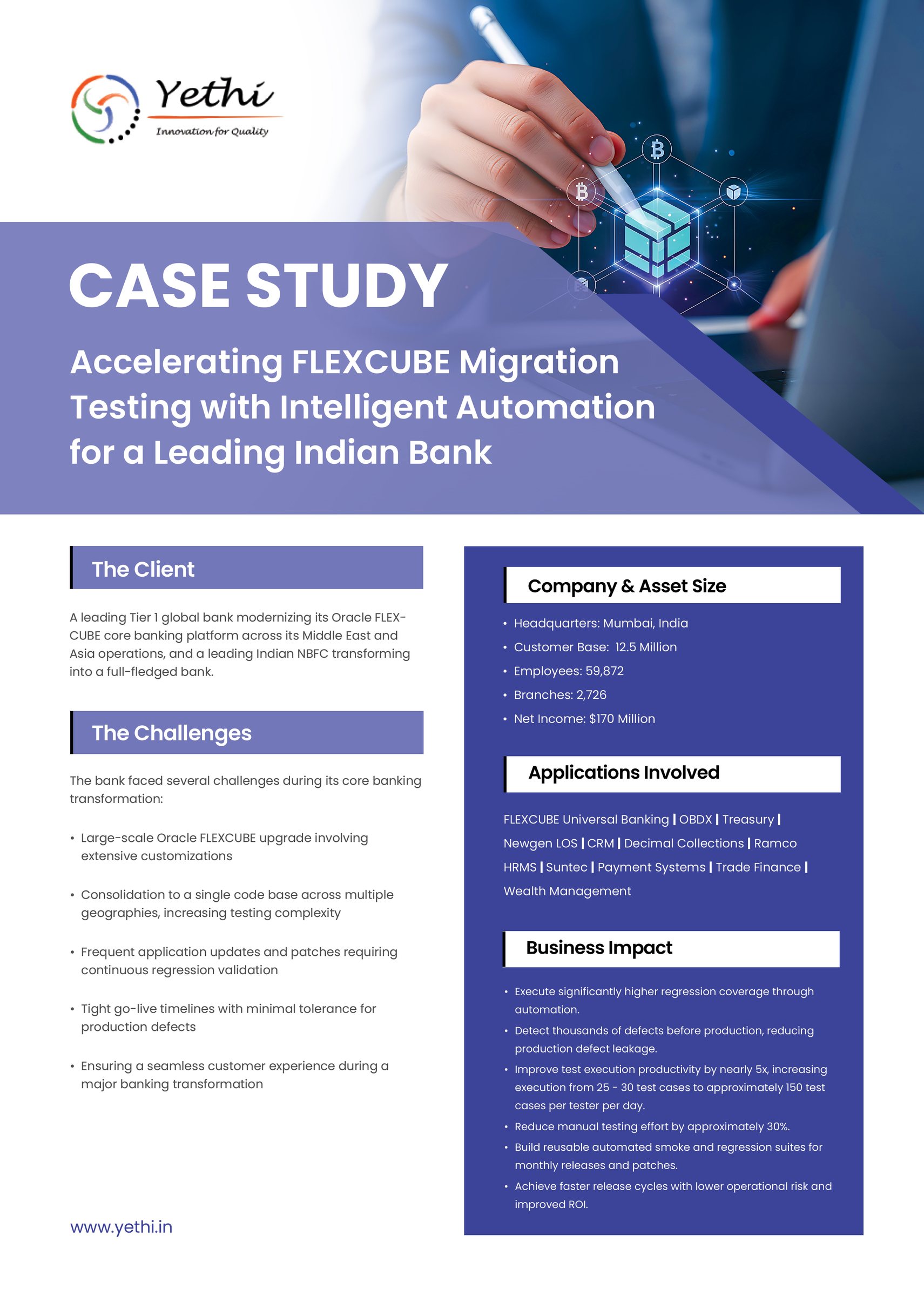 End-to-End Testing for a Leading Private Sector Bank of India FLEXCUBE Upgrade - page 1