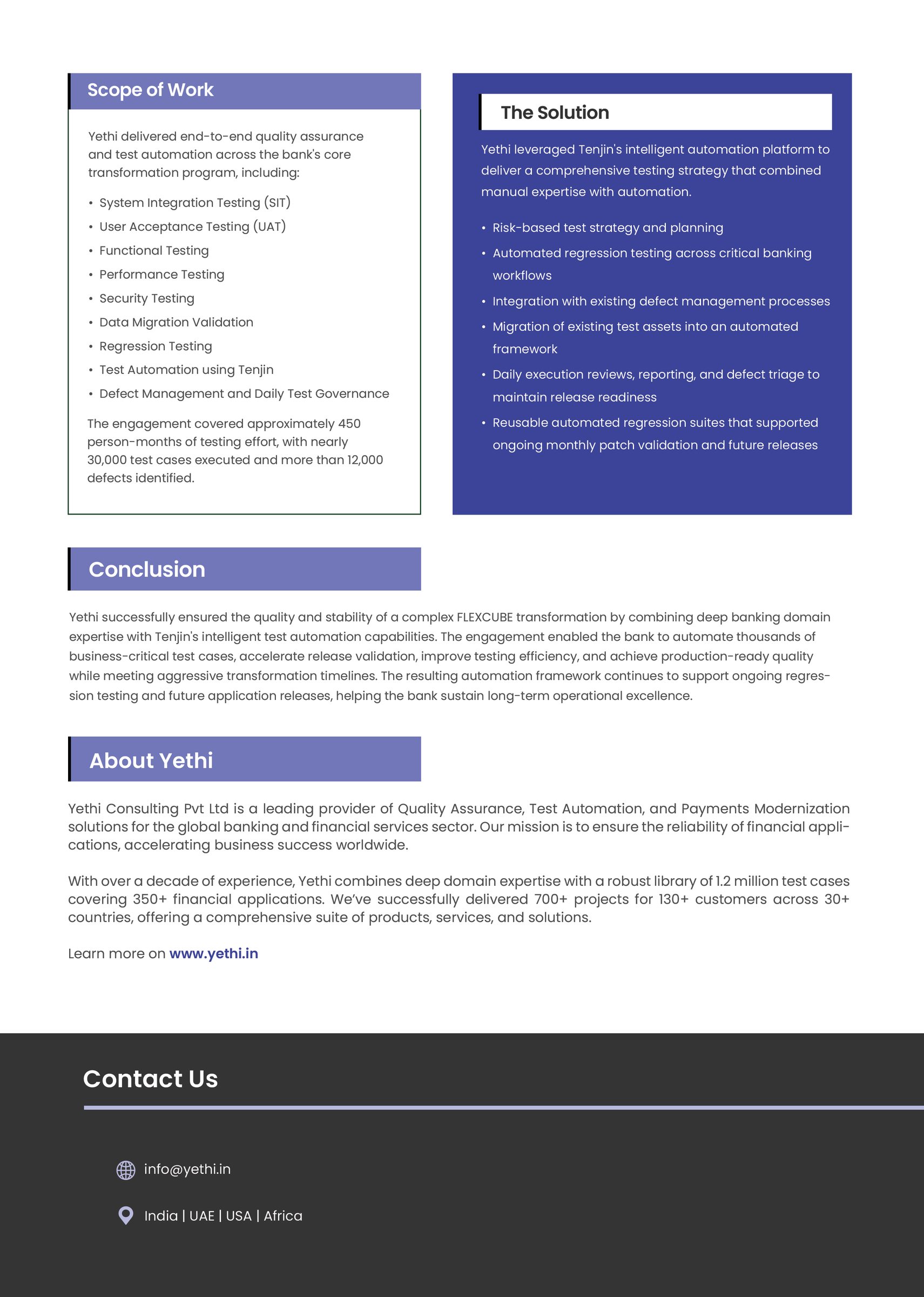 End-to-End Testing for a Leading Private Sector Bank of India FLEXCUBE Upgrade - page 2