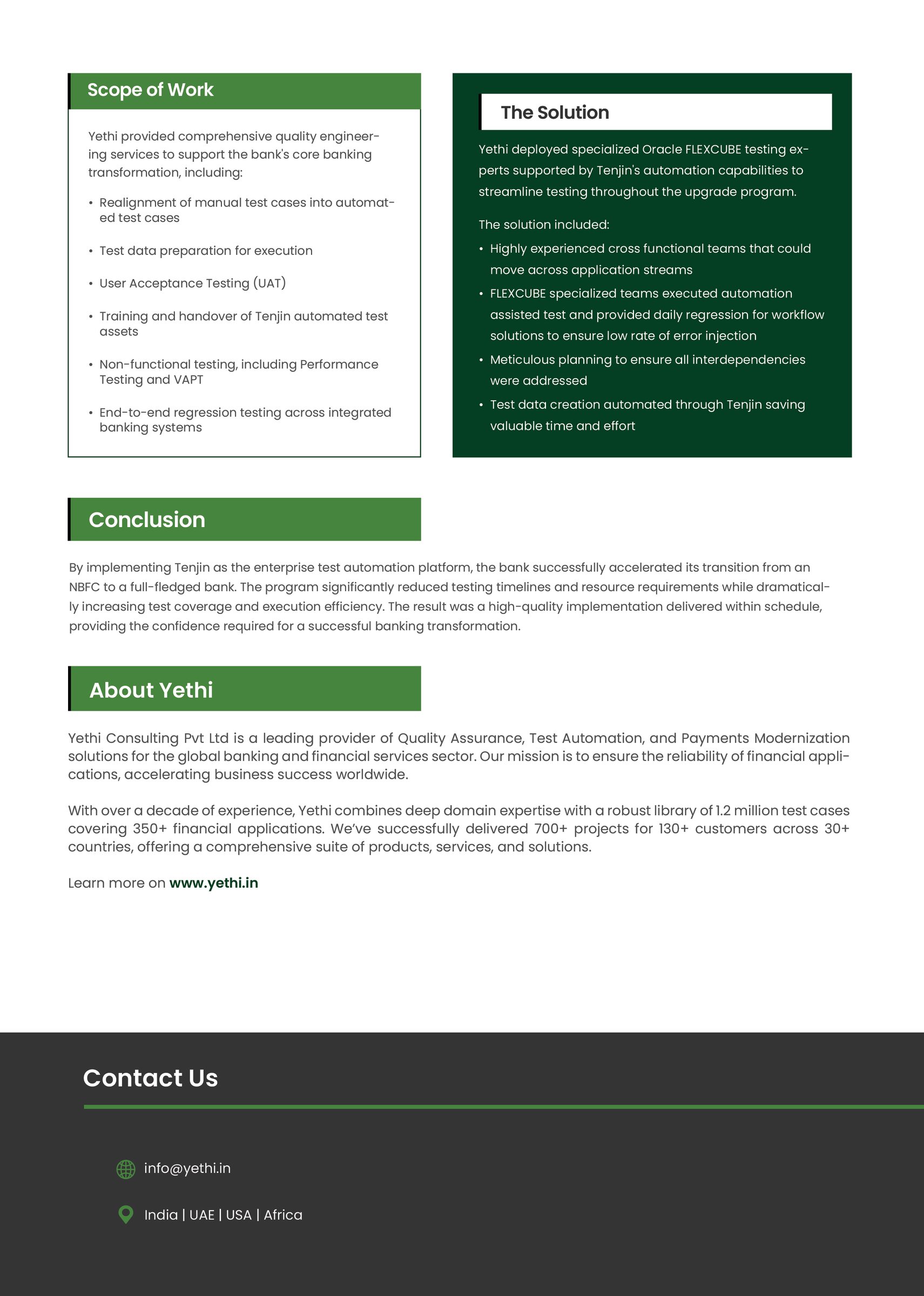 FLEXCUBE Testing for Midsize Private Banks Using Tenjin - page 2