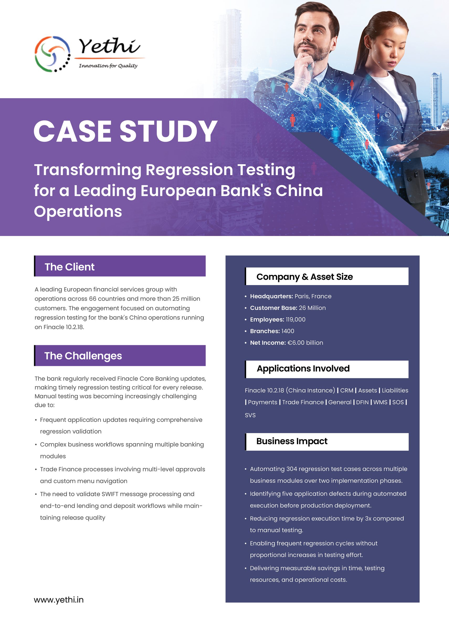 Test Automation Solutions for China Operations of a Leading European Bank Using Tenjin - page 1