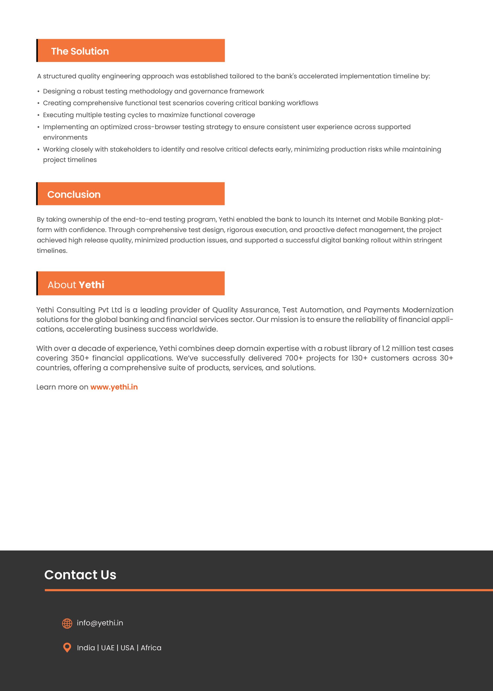 IB & MB Testing Services for Leading Small Finance Bank in India - page 2