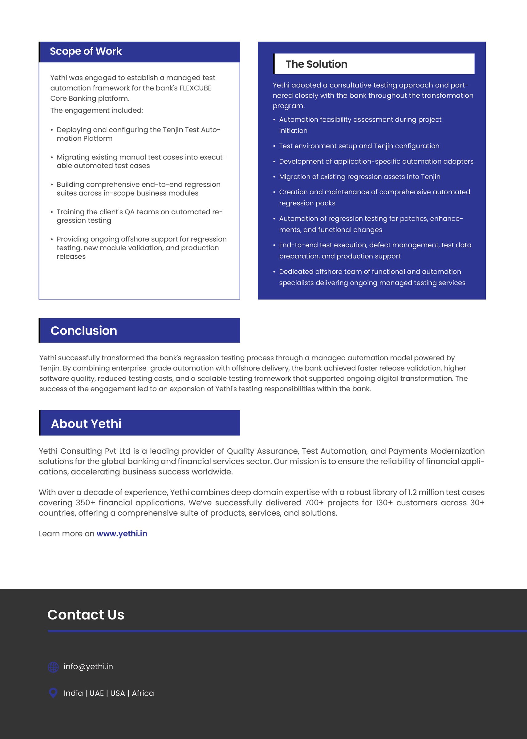 Delivering Managed Test Automation for a Leading European Bank - page 2