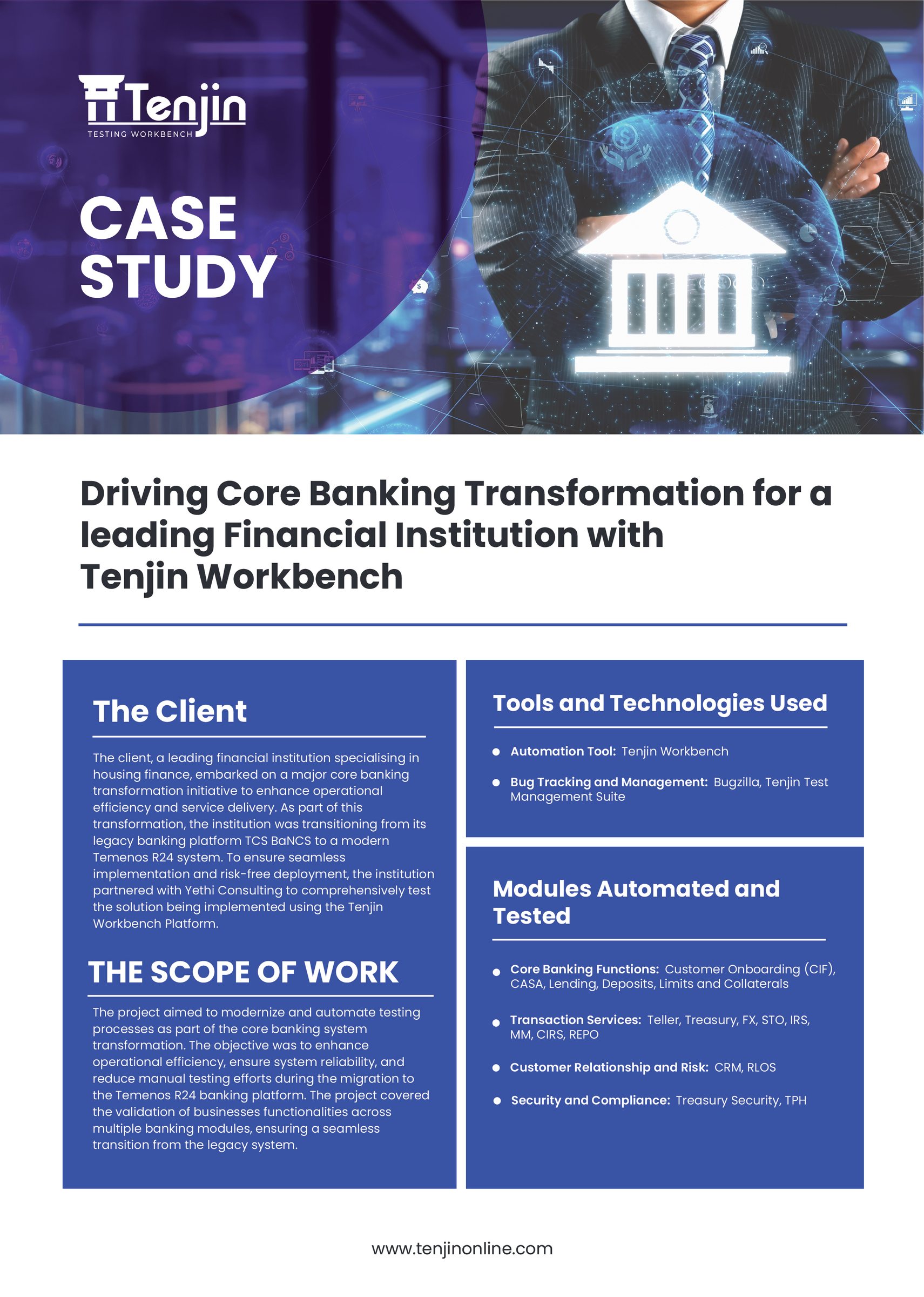 Driving Core Banking Transformation for a Leading Financial Institution with Tenjin Workbench - page 1