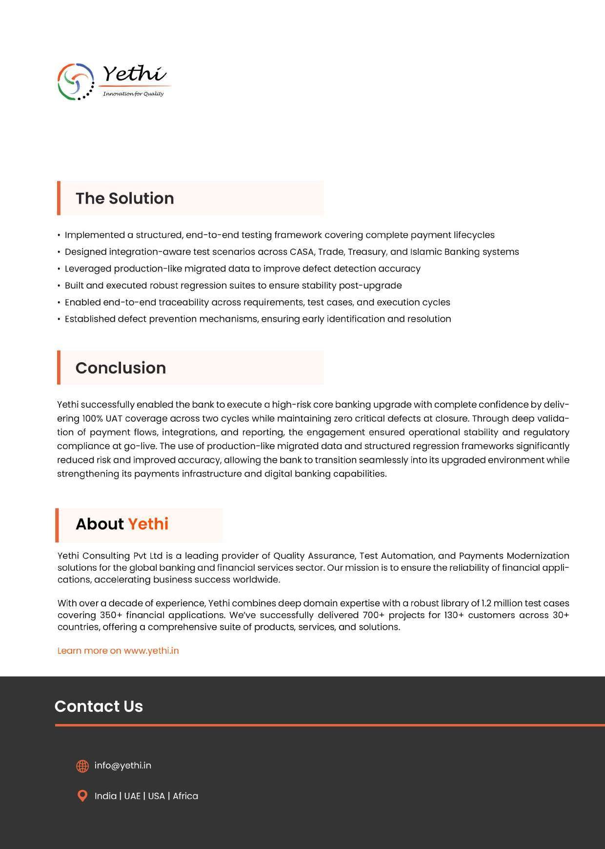 A Leading Bank Achieves Zero-Defect Go Live for OBPM During Core Banking Upgrade - page 2